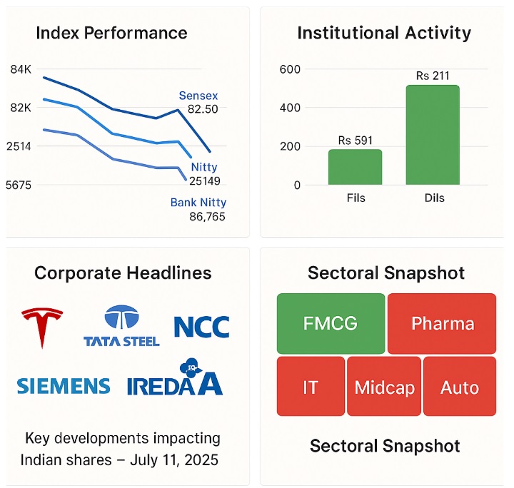 Indian stock market news July 11 2025